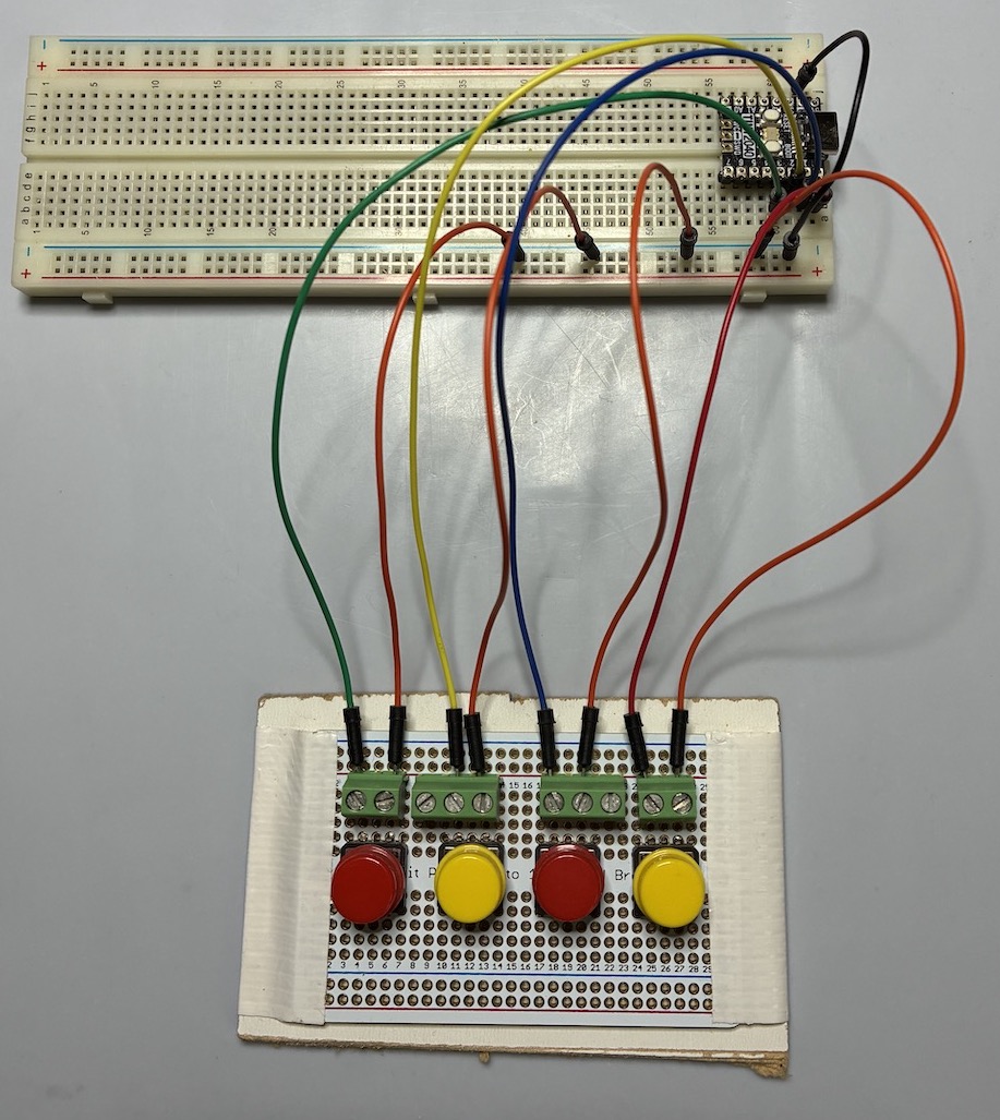 POC setup with buttons and Tiny 2040